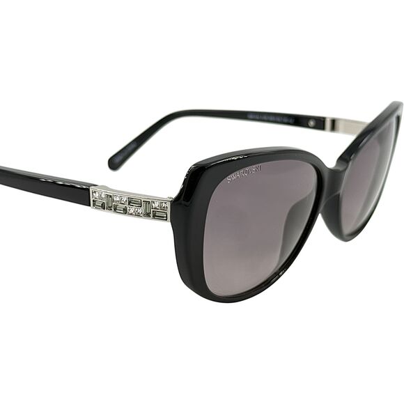 Swarovski SK0124 Womens Plastic Sunglass 01B Shiny Black 56-16 Smoke Gradient main image 5